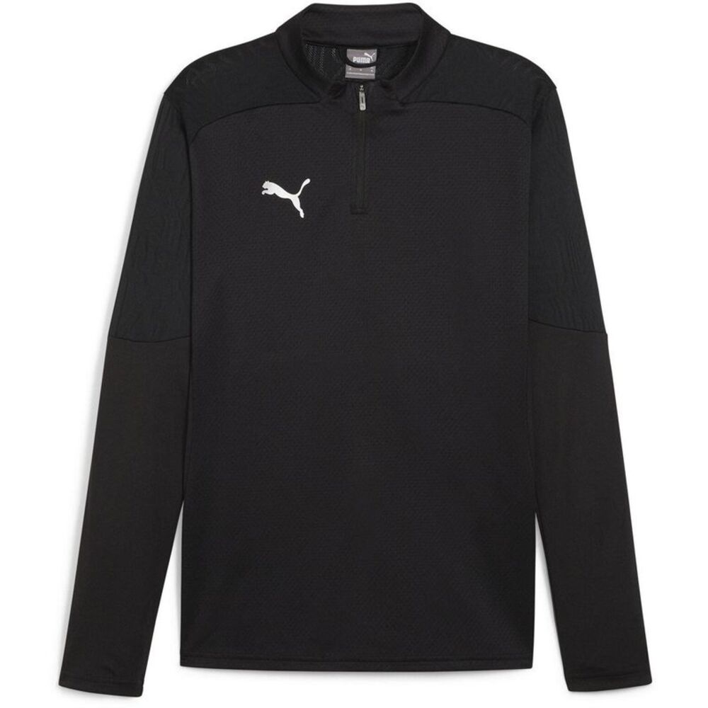 Puma Mens TeamFinal Quarter Zip Training Fleece Top / Black